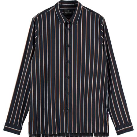 Scotch & Soda, Regular fit - striped shirt combo Zwart, Heren, Maat:L,gestreept