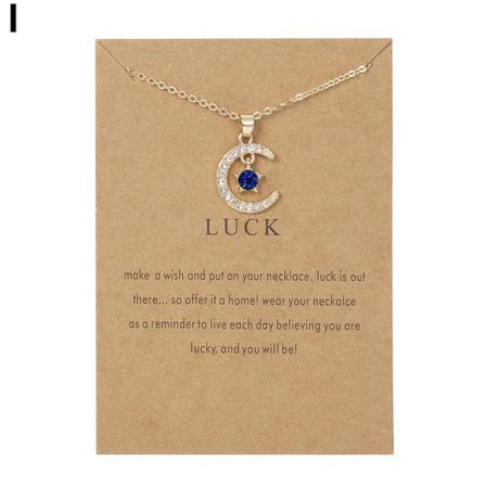 Liujunh Birthstone Hänge Halsband Kvinnor Nyckelbenskedja Moon S