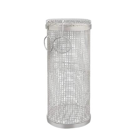 Rullende grillkurv, cylindrisk grillkurv i rustfrit stål 30x9x9cm