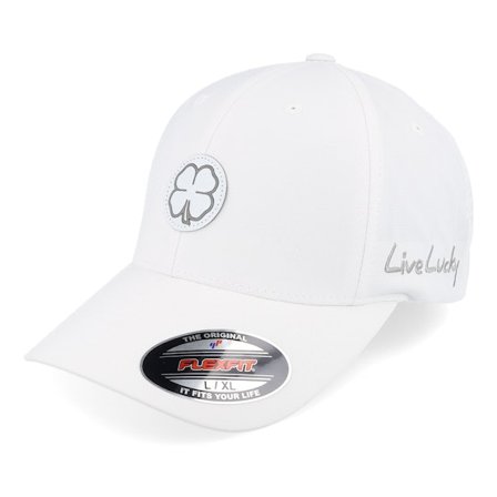 Black Clover - White flexfit Gorra - Sharp Luck 5 White/Silver Leather Patch Flexfit @ Hatstore