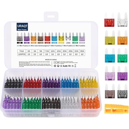 120 st Standard Bladsäkringssats för Bil, 10 Typer med Fodral & Klämma (2A-35A)_tfrf