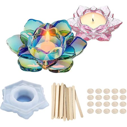 Silikonimuotti lootuskukille, kynttilänjalka, epoksihartsimuotit, tee-se-itse kynttilänjalka, silikonimuotti, korukulhot, säilytyshartsimuottisetti