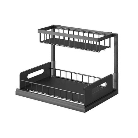 Organisatorer og Opbevaring 2-Lags Under Køkken Badeværelse Vask Organisator, Udtræksskuffe