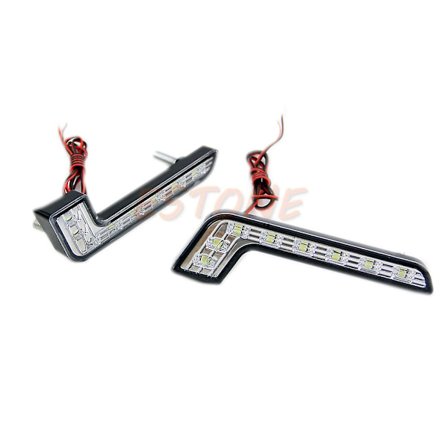1 Par Vandtæt Bil Dagkørelys 8 Led DRL Daglys Sæt Super Hvid Dc12v