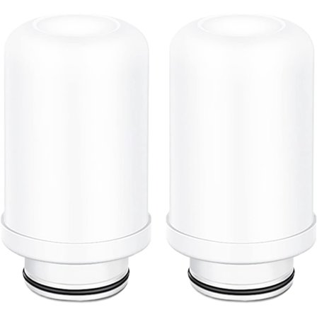 Vandfilter Udskiftningspatroner, Keramisk Filter Udskiftning, Vandhane Filtreringssystem, Aktivt Kulfilter (2 Keramiske Filterpatroner)