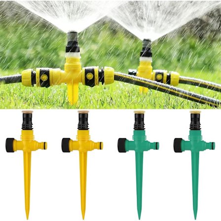 4 stk. græsplænevandings sprinklere (grøn, gul), havevandings sprinkler