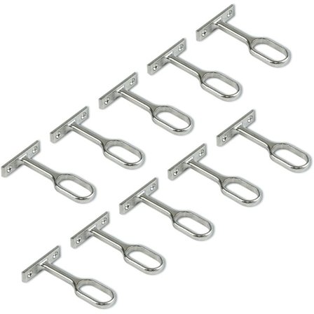 Centerstöd för oval garderobsstång, nickelpläterad, 10-pack