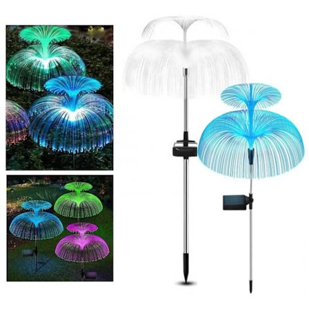 4-Pak Solar Havebelysning med Ground Spear RGB