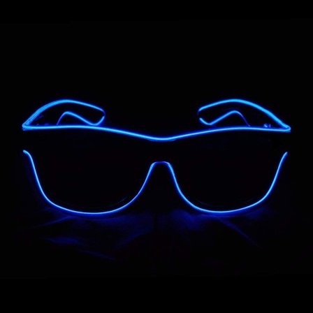Briller med LED-lys, 4 moduser for fest, bryllup, bar, show, bursdagsgave (blå)