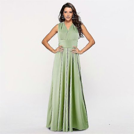 Kvinnors Afton Multi Way Wrap Brudtärna Formell Lång Maxiklänning Ysm2035