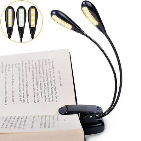Genopladelig 14 LED boglampe, klips på sengelæselampe, M