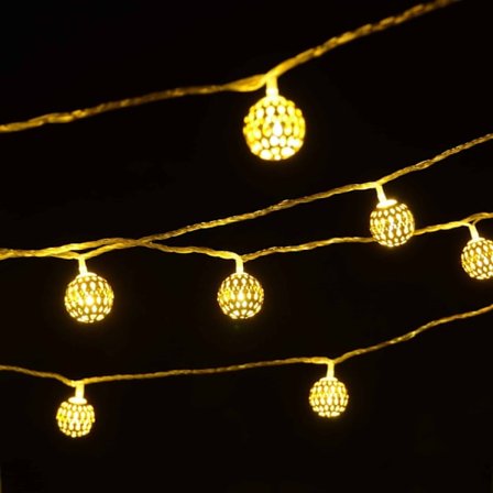 LED-ljuskedja med guldkulor, 3 meter