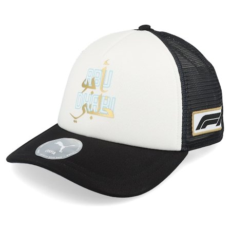 Puma - Motor White trucker Czapka Z Daszkiem - F1 Logo 25 Race Special Abu Dhabi Puma White/Black A-frame Trucker @ Hatstore