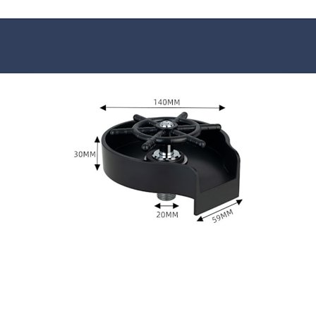 Glasrenser til vask, glasrenser (sort) 140mm