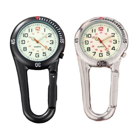 2 stk. Klips på Sports Digital Ur, Ryggsekk Karabinkrok Ur, Glow
