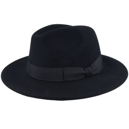 MJM Hats - Svart fedora Hatt - Blue Line Brazil Wool/Cashmere Black Fedora @ Hatstore