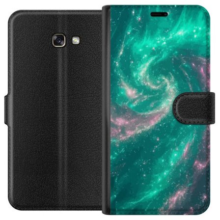 Kompatibelt Lommeboketui til Samsung Galaxy A3 (2017) Turkis og rosa galaksedesign med virvlende nebulosa og stjerneklar himmel i drømmende rominspire
