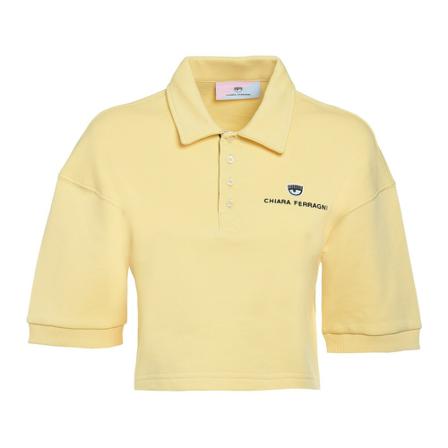 Chiara Ferragni Collection Polo T.shirt 350 Logo Classic Light Diagonal Fleece CO Gul, Dame
