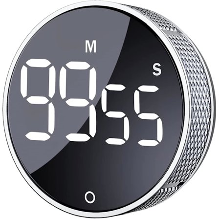 Digitale kjøkkentimere, Visuelle timere Stor LED-skjerm Magnetisk timer for klasserom Matlaging Fitness Baking Studier Undervisning, Sølv