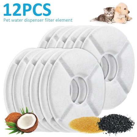 12 stk - Erstatningsfilter 3 Husdyrsfiltreringssystem Vandfontæne Aktiverede kulfiltre til kat drikkeautomatisk dispenser