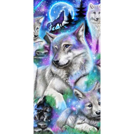 30x40cm Vuxna barn 5D DIY Set - Wolf Pac