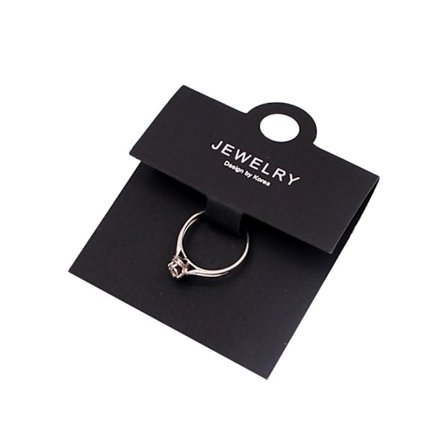 50 STK Smykkevisningskort Ringe Emballagekartonkort SORT 2