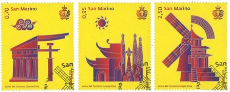 San Marino - Kina turismeår - Stemplet sæt 3v