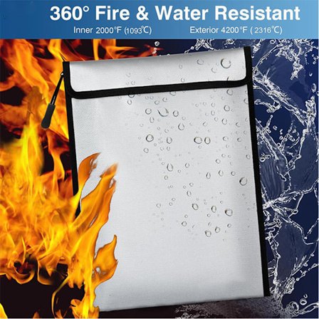 INF Tulenkestävä ja vedenpitävä asiakirjataskusetti (2 kpl, iso + pieni)