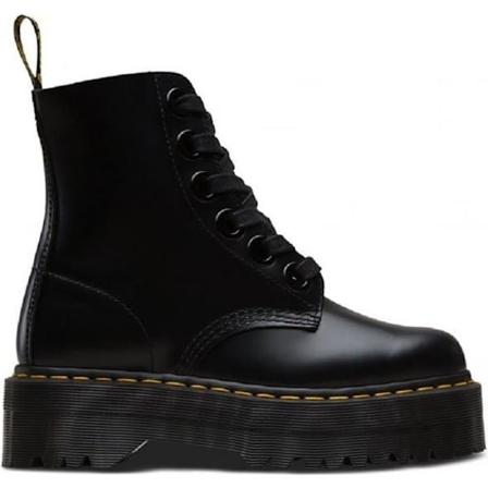 Dr Martens Molly Boots Sort - Damer - Kilesål - 6 øjer Svart 36