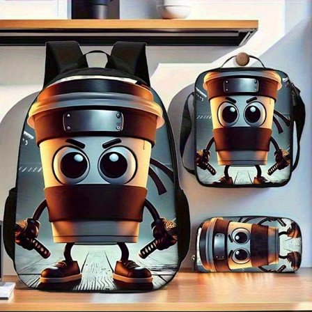 Italiensk Brainrot Digitaltryckt Axelväska Trästickfigur Shanhaijing Student Skolväska-40