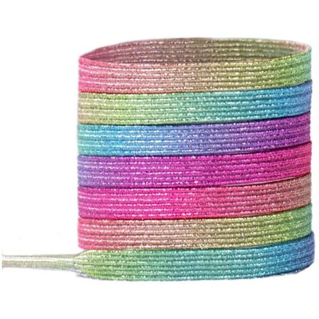 Brede flade glitter elastiske snørebånd til afslappede vandresko - 100cm