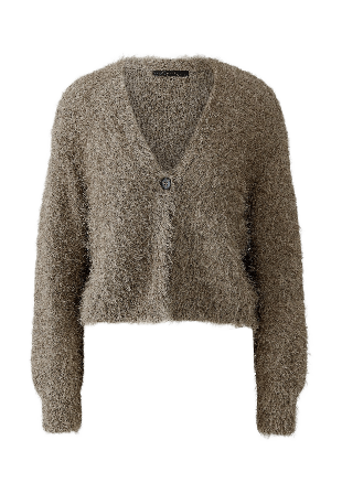 Oui Stickad cardigan Jackor Dam Brun 42