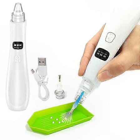 Oppladbar trådløs diamantkunstpenn med justerbar sugekraft og 2 spisser for håndverksprosjekter