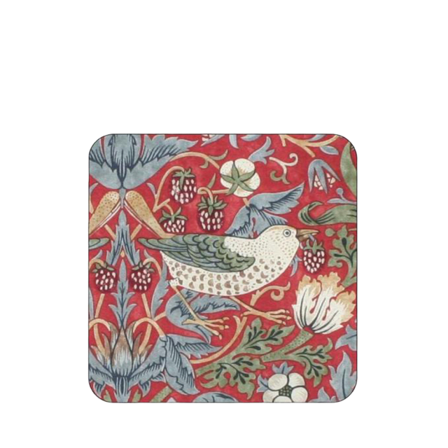 Morris & Co Glasunderlägg, 6-pack Serveringstillbehör Röd ONESIZE