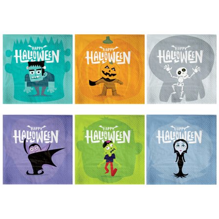 Halloween Monster Servetter 12-pack - Halloween Dekoration - Kalaslagret.se
