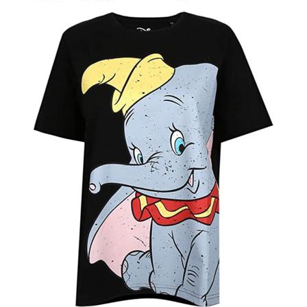 Dumbo Dam/dam Smile Slouch T-shirt L Svart/blå/gul