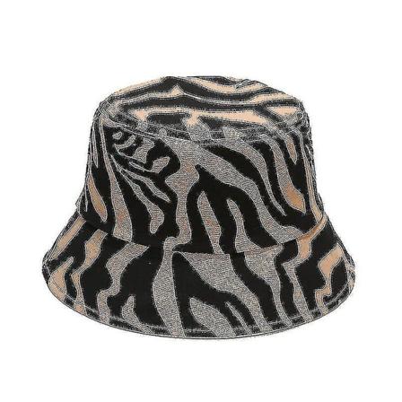 Brun Stribet Print Bucket Hat, Trendy Mønster Fiskerhat, Pakkelige Daglige Solhatte Til Kvinder Og Mænd