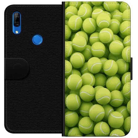Yhteensopiva Lompakkokotelo Huawei Huawei P Smart Z Vihreiden tennispallojen kuvio korkealla tarkkuudella, urheilullinen motiivi toistettavalla tekstu