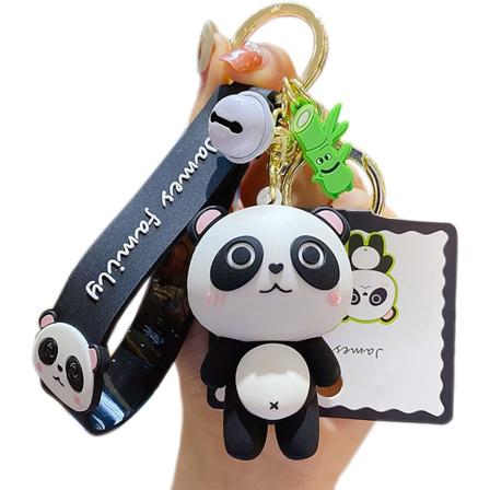 Miesten naisten poikien tyttöjen silikoninen söpö PVC-sarjakuvaeläimen avaimenperä luova uudenvuoden lahjapussi nukke riipus auton avaimenperä 