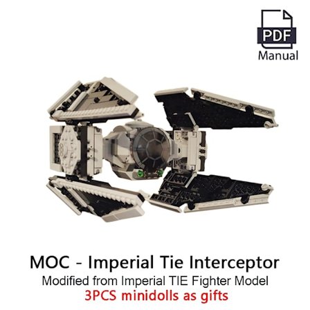 418 delar Tie Interceptor Defender MOC byggstenar Imperial Fleet Emperor Royal Guard Fighters DIY tegel rymdsamling leksaker