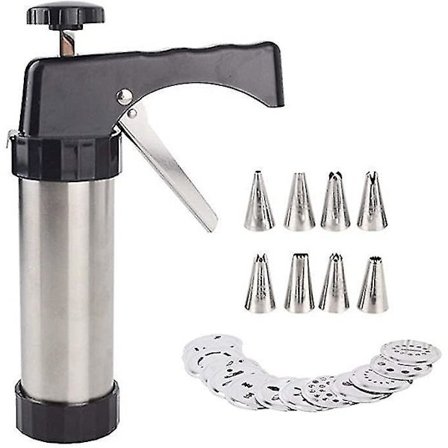 Kagedekorations Pistol Cookie Biscuit Presse Glasur Sæt Rustfrit