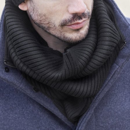 Frederick Black Urban Tube Scarf for Men - Winter Scarves