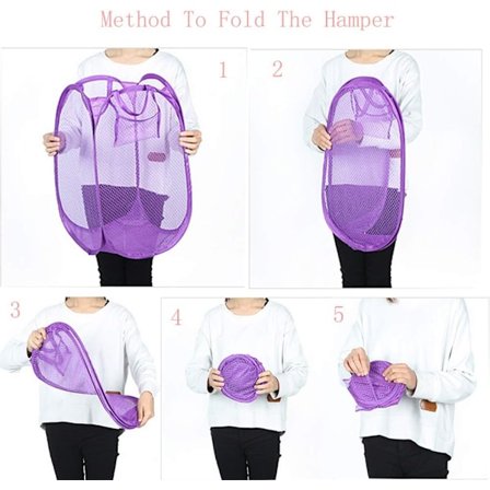 *Hopfällbar tvättkorg i nät för sovrum, barnrum, studentboende*