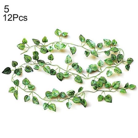 12 stk. Kunstige hængende blade, vinstokke, falsk plante, have, gård, hegn, dekoration
