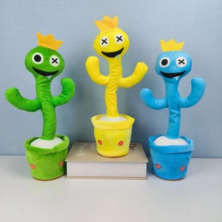 Rainbow Friends Docka Plysch Glödande Sång Vridande Dansleksak grön W green