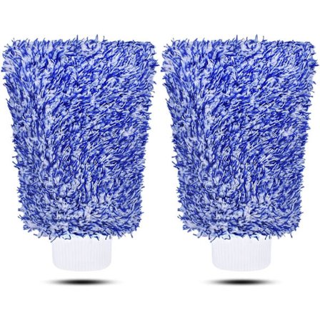 Par mikrofiber bilvaskehansker (blå), utstyrte rengjøringshansker