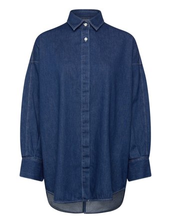 Closed Open Back Blouse Shirts & Blouses - Blue - M