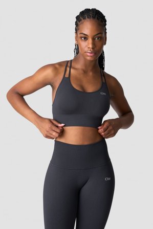 Ribbed Define Seamless Sports Bra Dusty Black