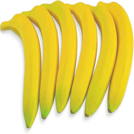 Kunstige gule bananer, naturtro simulering, falsk frugt, boligindretning, køkken, dekoration, 5-pak