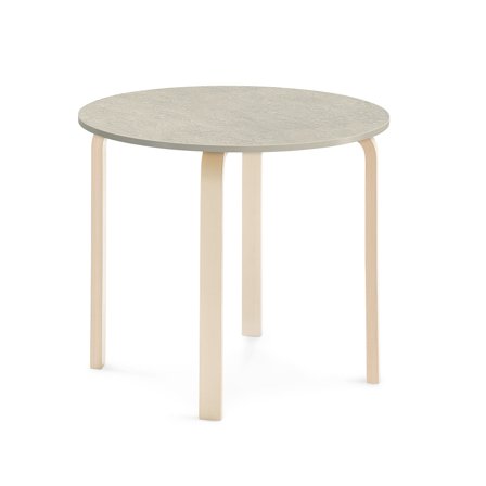 Tisch ELTON, Ø 900x710 mm, Linoleum grau, Birke
